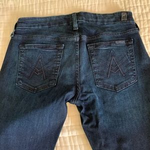 Vintage 7 For All Mankind dark rinse bootcut low rise jeans size 28